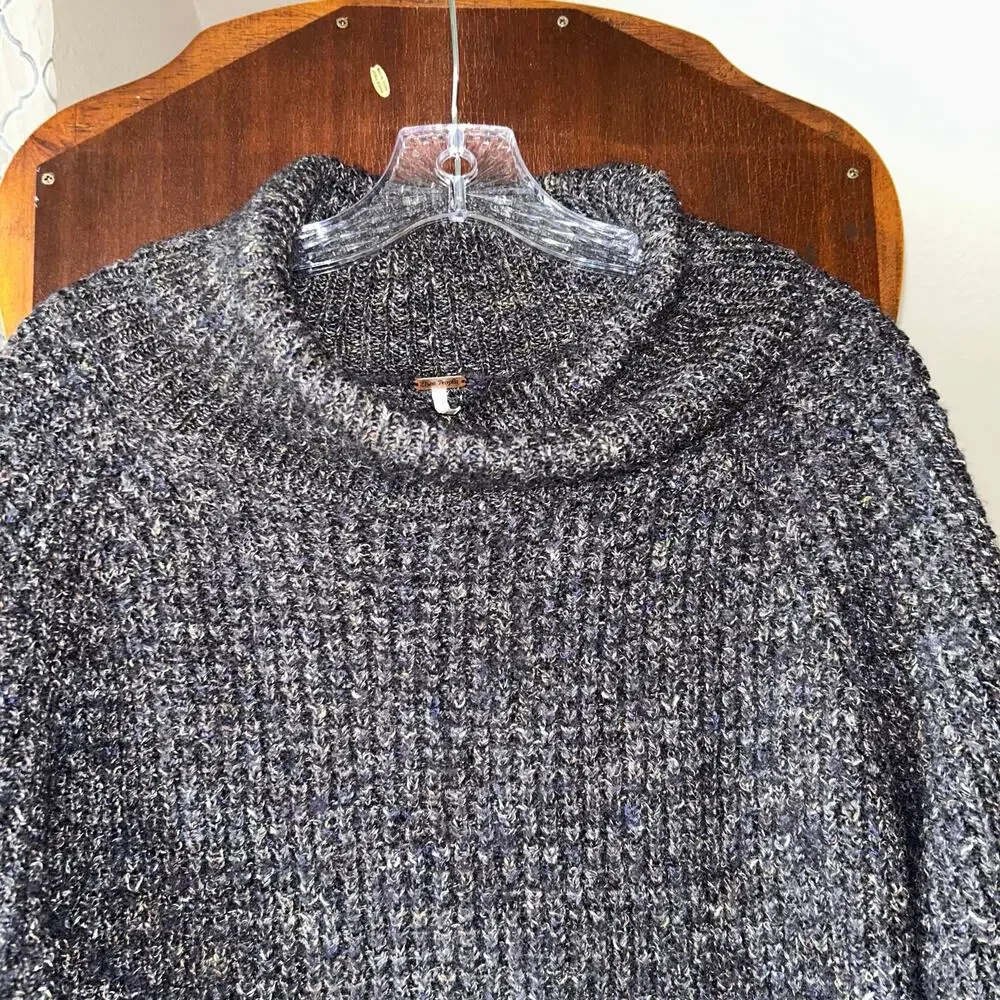 Free People Women's Dylan Tweedy Square Knit Turtleneck Sweater size small